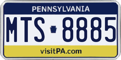 PA license plate MTS8885