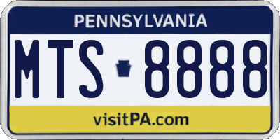 PA license plate MTS8888