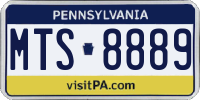 PA license plate MTS8889