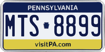 PA license plate MTS8899