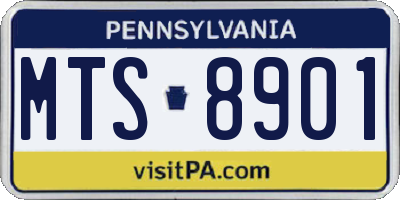 PA license plate MTS8901