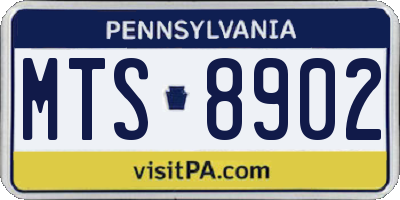 PA license plate MTS8902