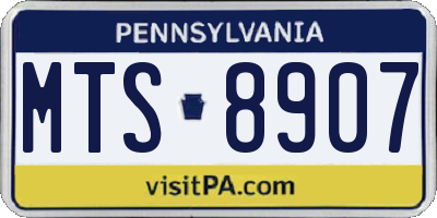PA license plate MTS8907
