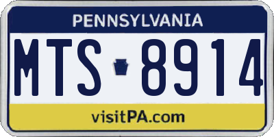 PA license plate MTS8914