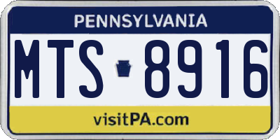 PA license plate MTS8916