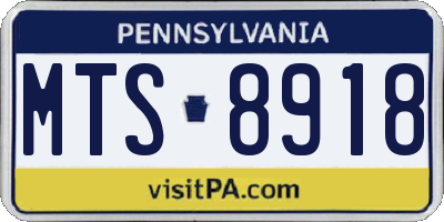 PA license plate MTS8918