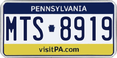 PA license plate MTS8919