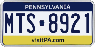 PA license plate MTS8921