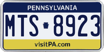 PA license plate MTS8923