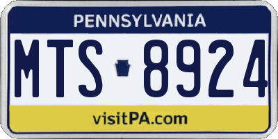 PA license plate MTS8924