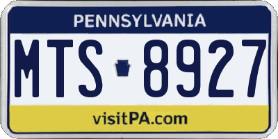 PA license plate MTS8927