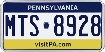 PA license plate MTS8928