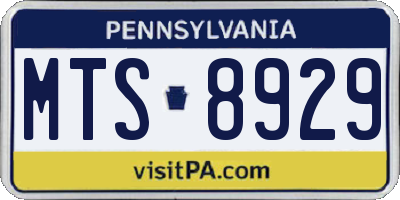 PA license plate MTS8929