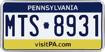 PA license plate MTS8931