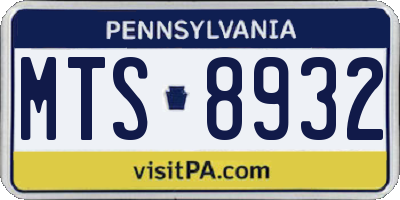 PA license plate MTS8932