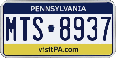PA license plate MTS8937