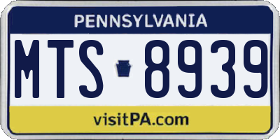 PA license plate MTS8939