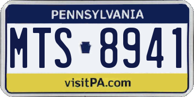 PA license plate MTS8941