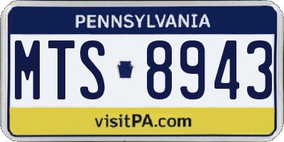 PA license plate MTS8943