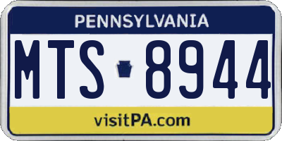 PA license plate MTS8944