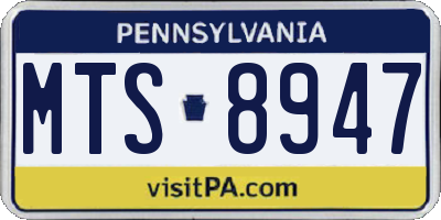PA license plate MTS8947