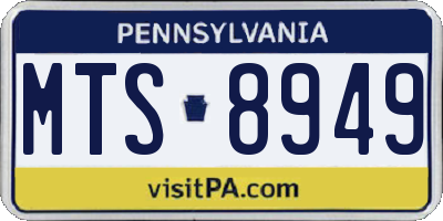 PA license plate MTS8949