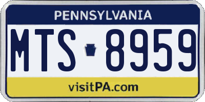 PA license plate MTS8959