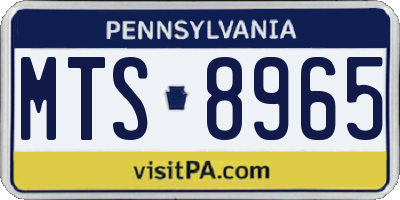 PA license plate MTS8965