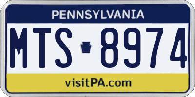 PA license plate MTS8974