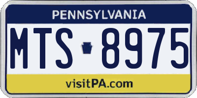 PA license plate MTS8975
