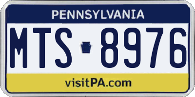 PA license plate MTS8976