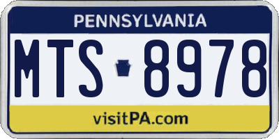 PA license plate MTS8978