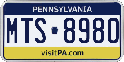 PA license plate MTS8980