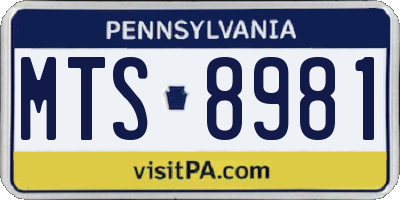 PA license plate MTS8981