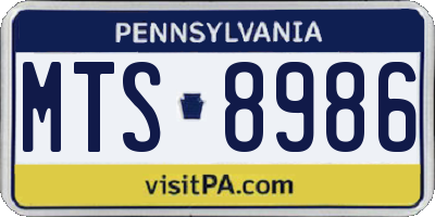 PA license plate MTS8986