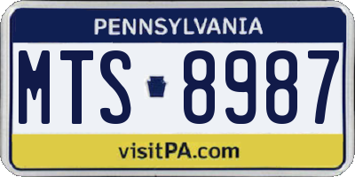 PA license plate MTS8987