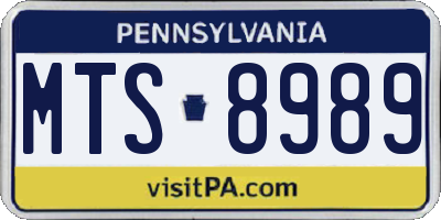 PA license plate MTS8989