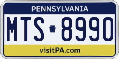 PA license plate MTS8990