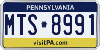 PA license plate MTS8991