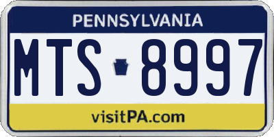 PA license plate MTS8997