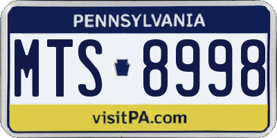 PA license plate MTS8998