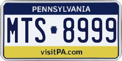 PA license plate MTS8999