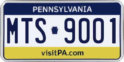 PA license plate MTS9001