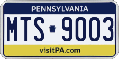 PA license plate MTS9003