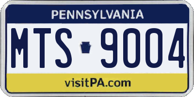 PA license plate MTS9004