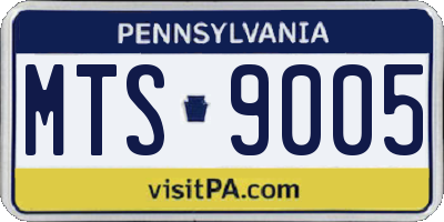 PA license plate MTS9005