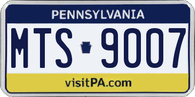 PA license plate MTS9007