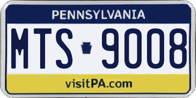PA license plate MTS9008