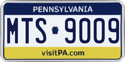 PA license plate MTS9009
