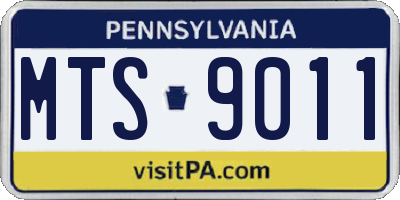 PA license plate MTS9011